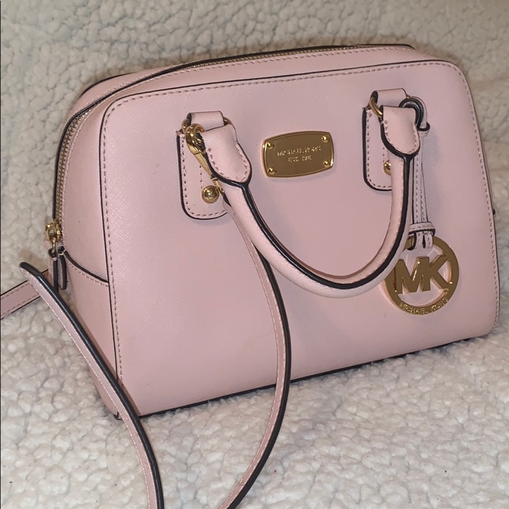 blush michael kors crossbody purse